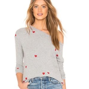 Chaser Love Knit Dolman Top in Heather Gray